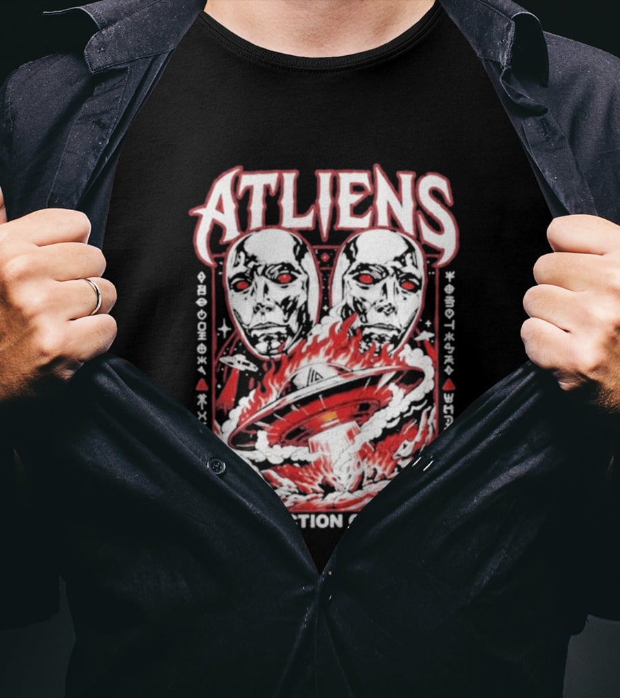 Atliens Room Six Destruction Of A UFO Attack Crew 4318 T-Shirt