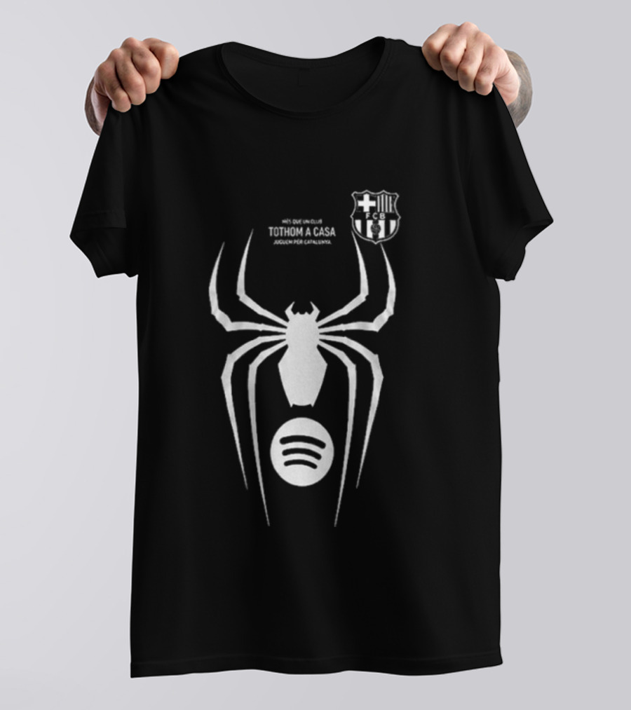 Barcelona Spider Man Venom Julian Alvarez Black Jersey Spotify T-Shirt