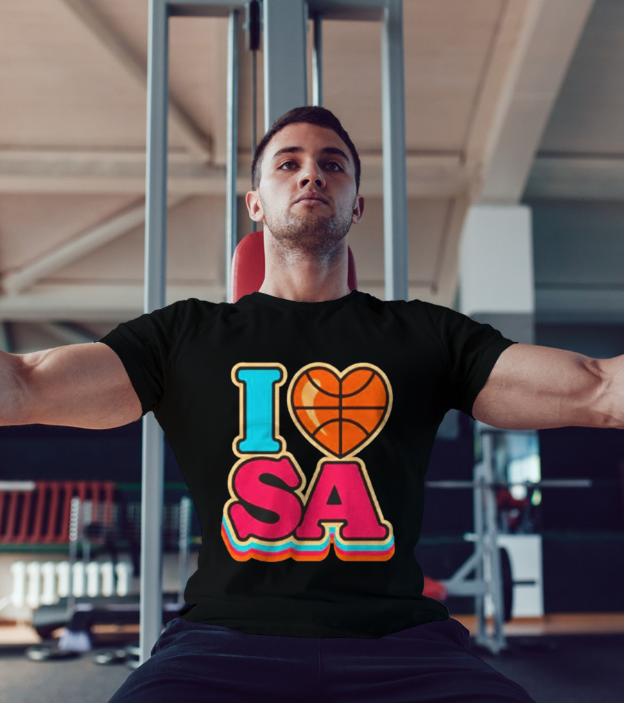 I Heart SA Basketball San Antonio Sports Fan Gear T-Shirt