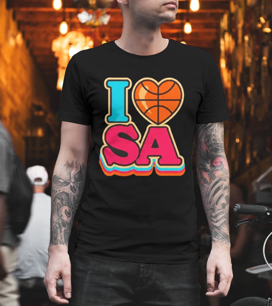 I Heart SA Basketball San Antonio Sports Fan Gear T-Shirt