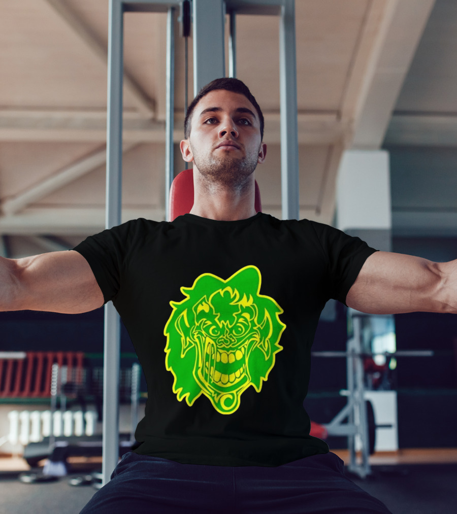 Insane Clown Posse Hatchetman Wicked Clown Face Neon Green Yellow T-Shirt