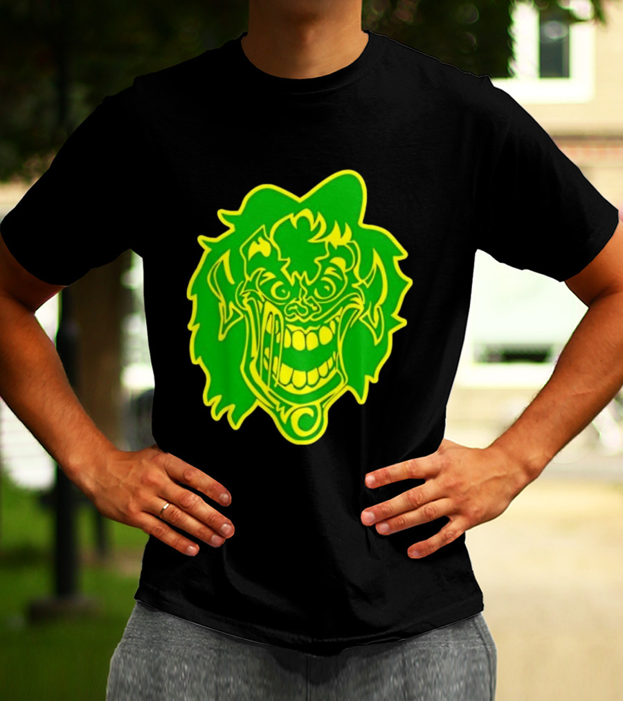 Insane Clown Posse Hatchetman Wicked Clown Face Neon Green Yellow T-Shirt