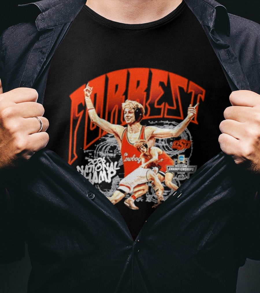 Jax Forrest Oklahoma State Cowboys Wrestling 2026 National Champ T-Shirt