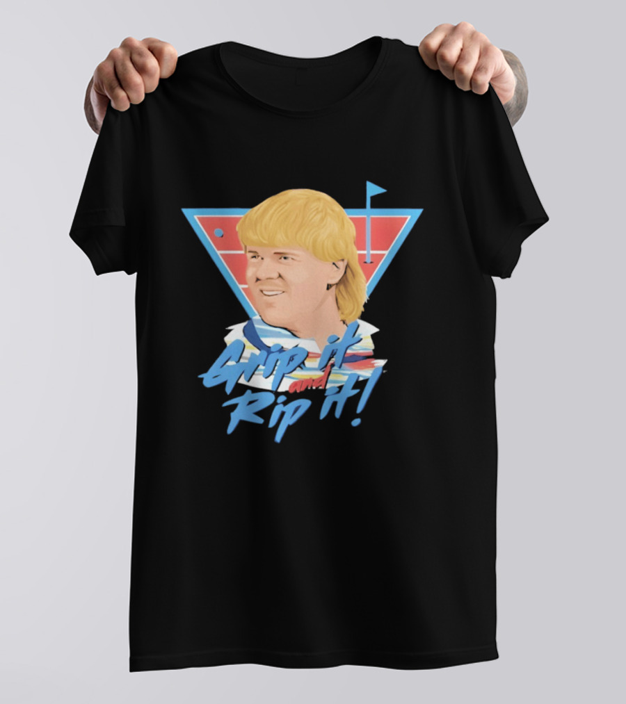 John Daly Bigface Golf Of America 4th Of July Grip It Rip It T-Shirt
