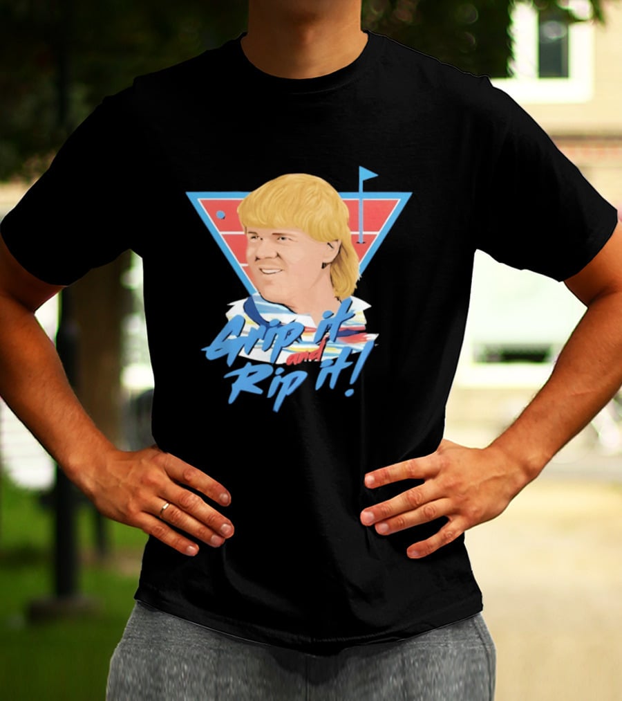 John Daly Bigface Golf Of America 4th Of July Grip It Rip It T-Shirt