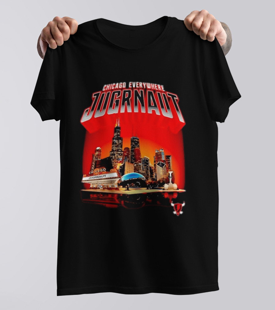 Chicago Everywhere Jugrnaut Skyline Millennium Park T-Shirt