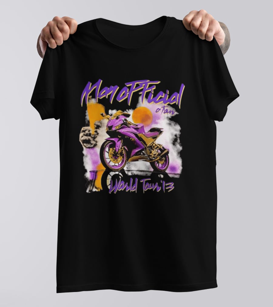 ManOfficial OTan World Tour 13 Motorcycle Purple Sunset T-Shirt