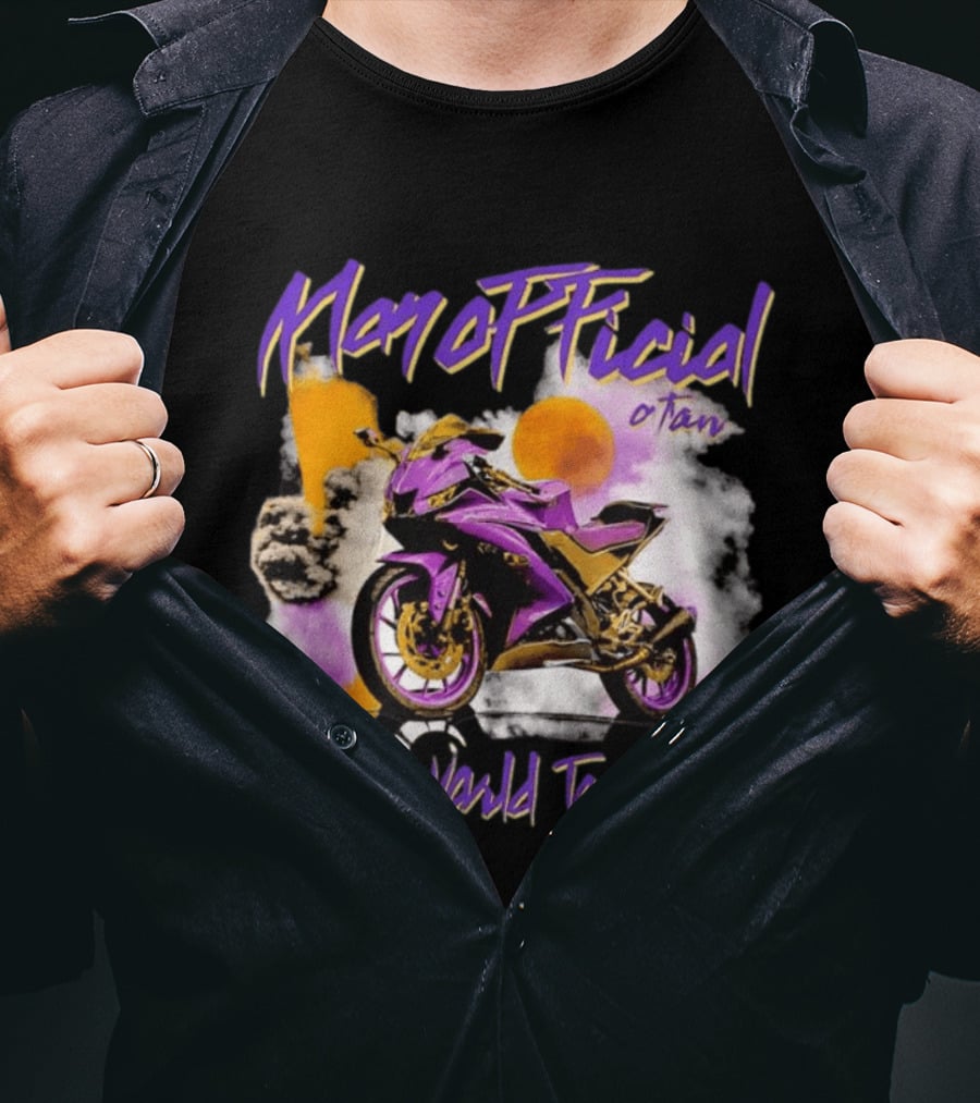 ManOfficial OTan World Tour 13 Motorcycle Purple Sunset T-Shirt