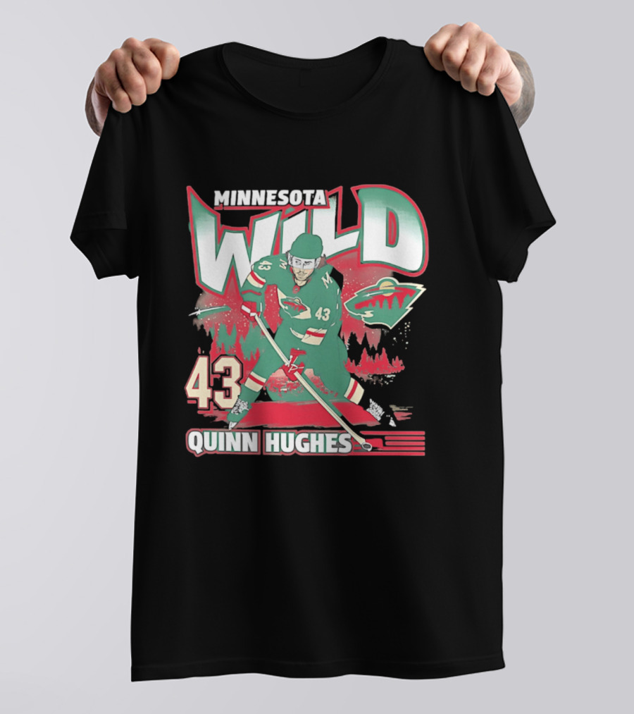 Minnesota Wild Quinn Hughes 43 Hockey Team Player Number T-Shirt