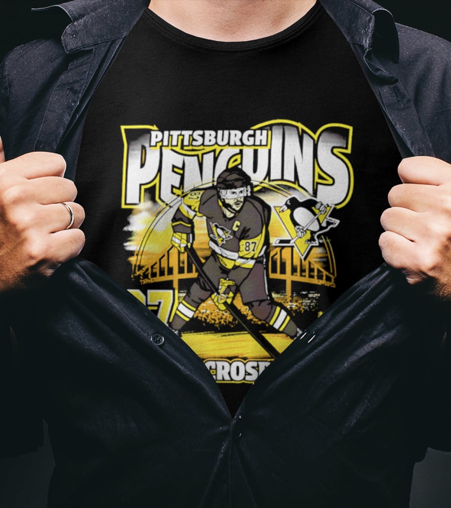 Pittsburgh Penguins Sidney Crosby 87 Hockey Action T-Shirt