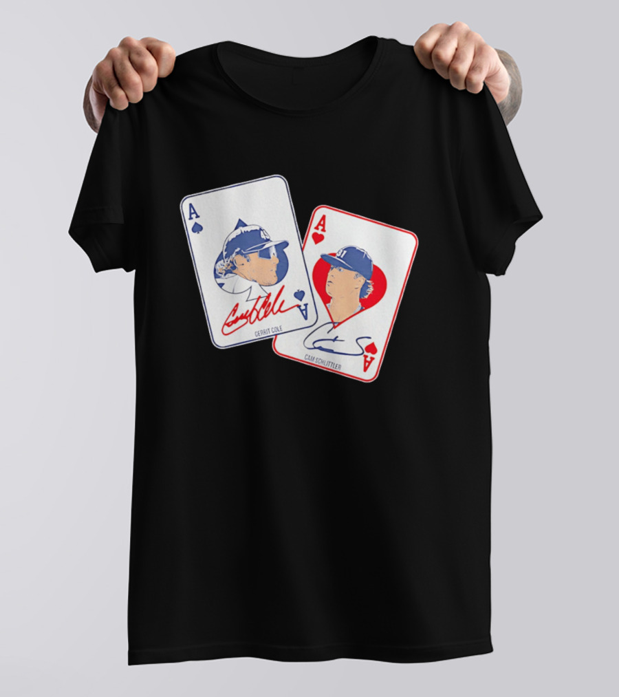 New York Yankees Gerrit Cole Cam Schlittler Pocket Aces Playing Cards T-Shirt