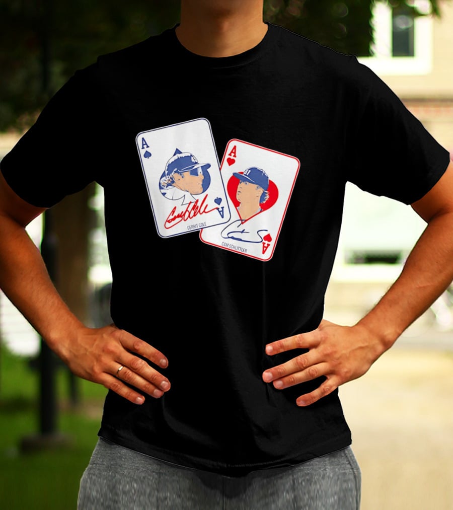 New York Yankees Gerrit Cole Cam Schlittler Pocket Aces Playing Cards T-Shirt