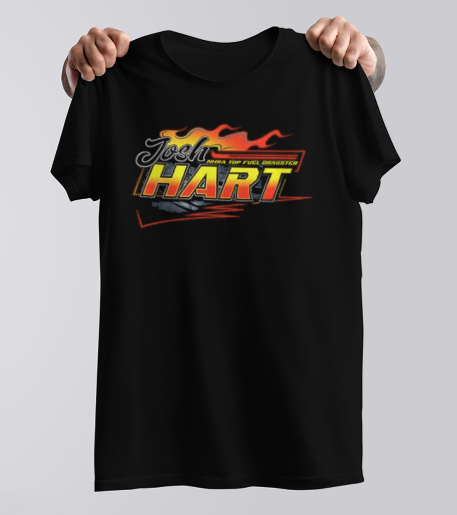 Josh Hart Flames Racing NHRA Top Fuel Dragster 2 Sided T-Shirt