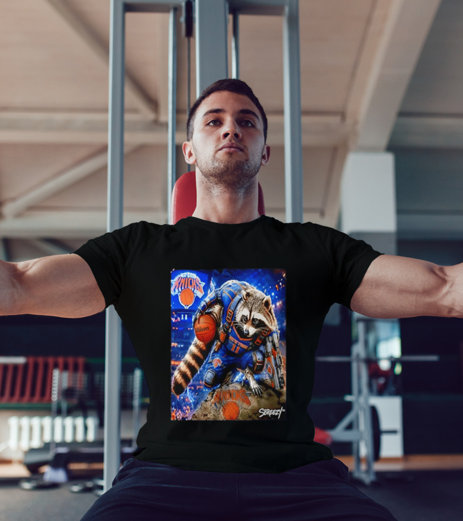 Rocket Raccoon New York Knicks NBA Basketball 11 S Breezy Wilson T-Shirt