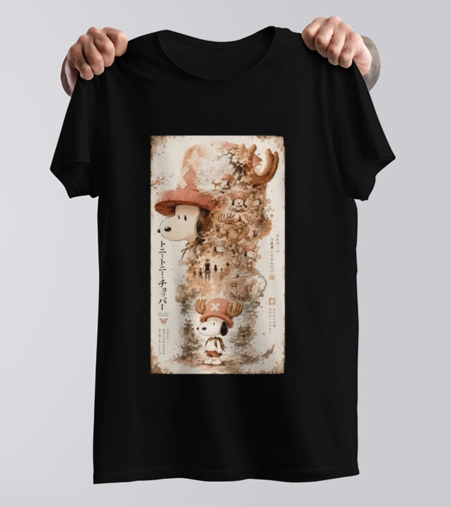Tony Tony Chopper Snoopy One Piece Ore Wa Mannonyaku Ni Naru Nda Collaboration T-Shirt