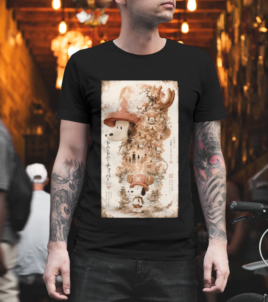 Tony Tony Chopper Snoopy One Piece Ore Wa Mannonyaku Ni Naru Nda Collaboration T-Shirt