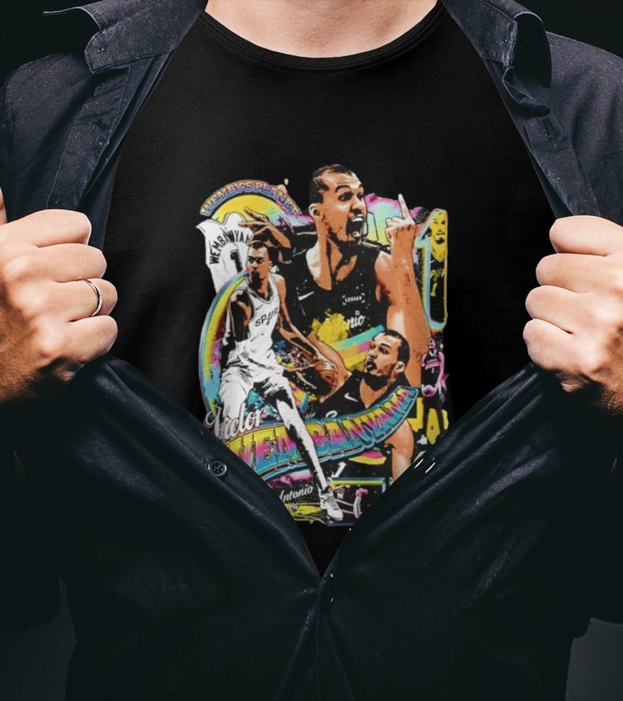 Victor Wembanyama X The Alien Mashup San Antonio Spurs Basketball #1 Wemby T-Shirt