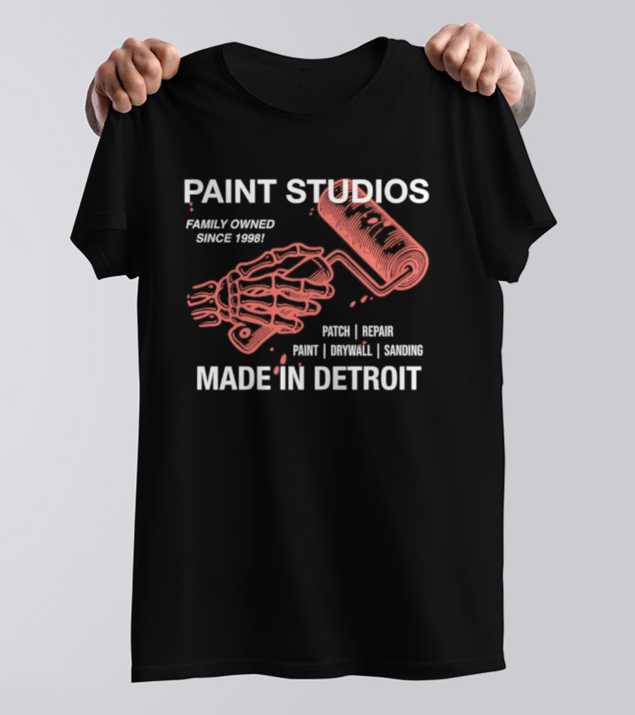 Paint Studios Family Owned Since 1998 Patch Denim Print Upholstery Sewing Made In Detroit T-Shirt