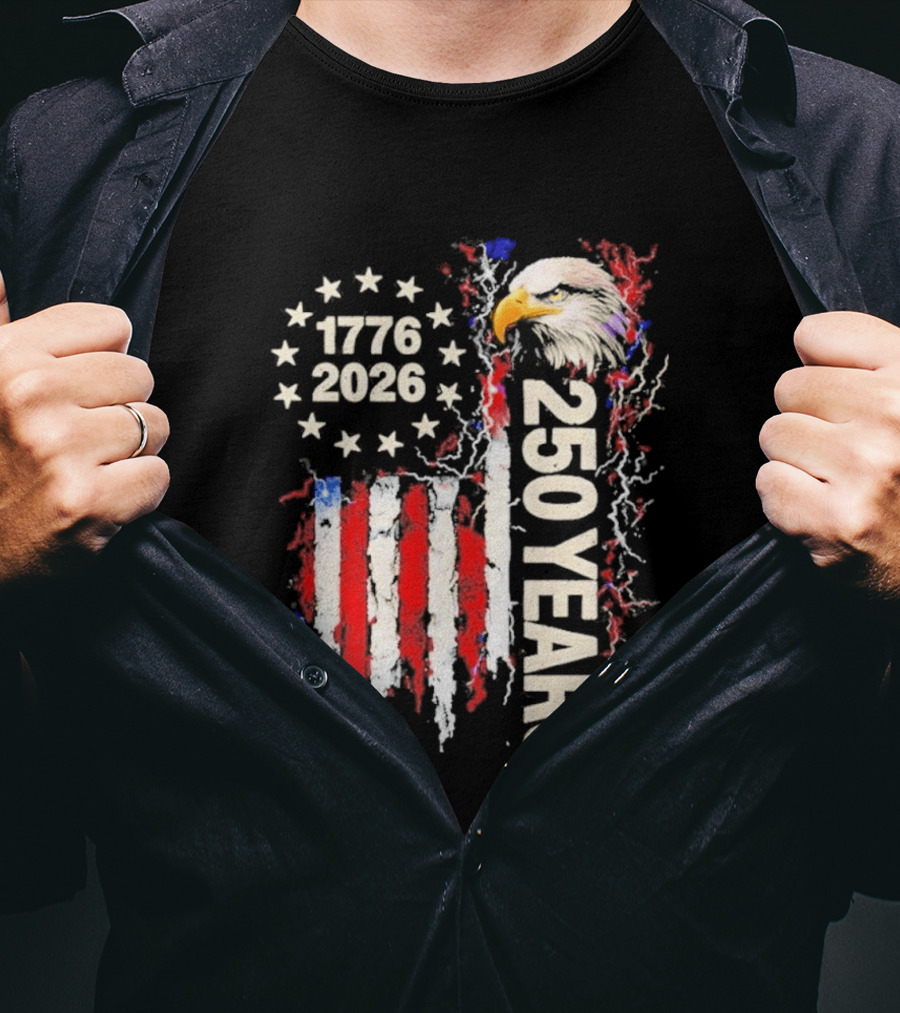 Patriotic Bald Eagle 1776 2026 USA 250 Years Anniversary Celebration T-Shirt