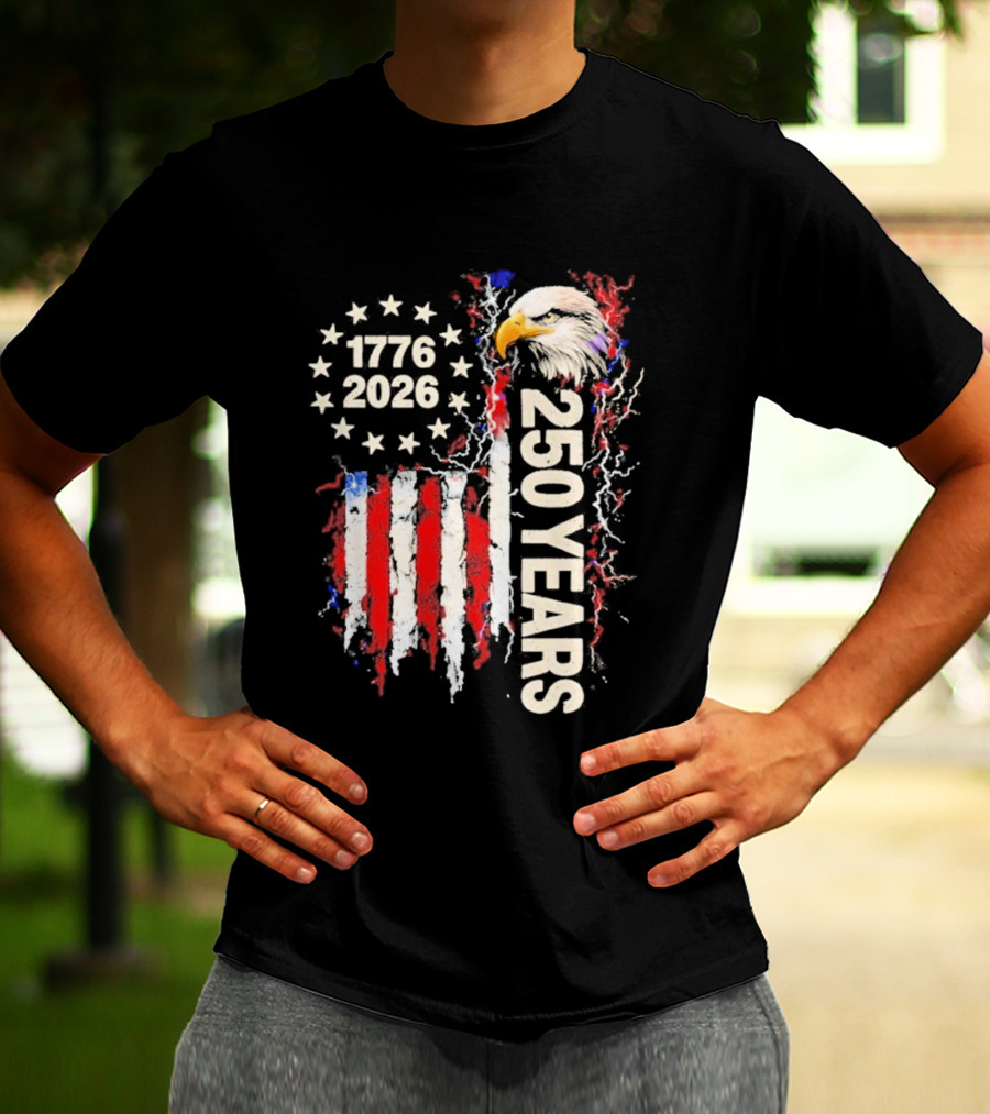 Patriotic Bald Eagle 1776 2026 USA 250 Years Anniversary Celebration T-Shirt
