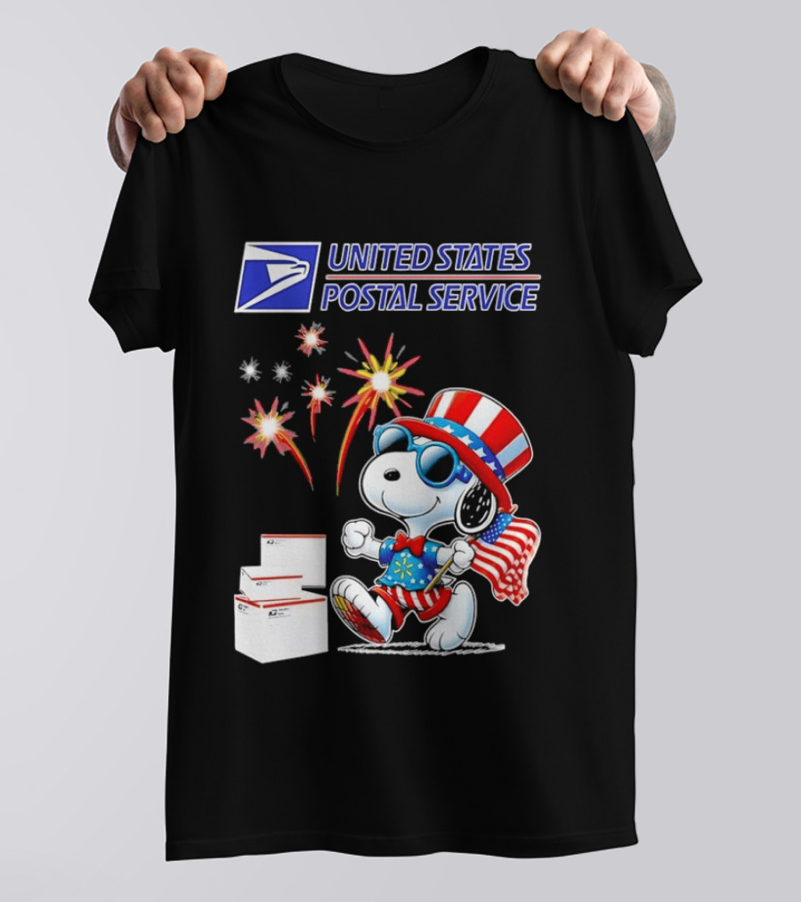 Snoopy Fourth Of July United States Postal Service Patriotic Celebration T-Shirt