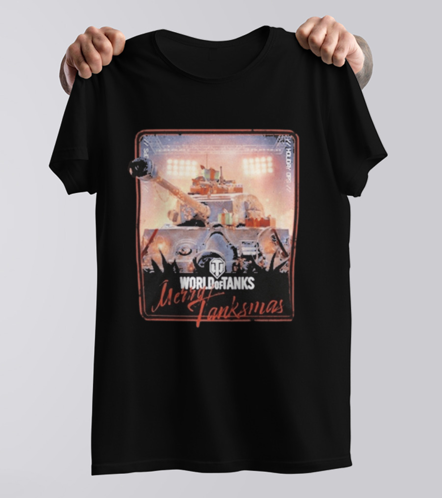 World Of Tanks Merry Tanksmas Holiday Ops Festive Tank T-Shirt