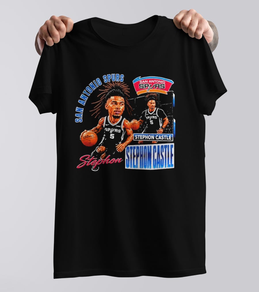 San Antonio Spurs Stephon Castle 90s Bootleg T-Shirt