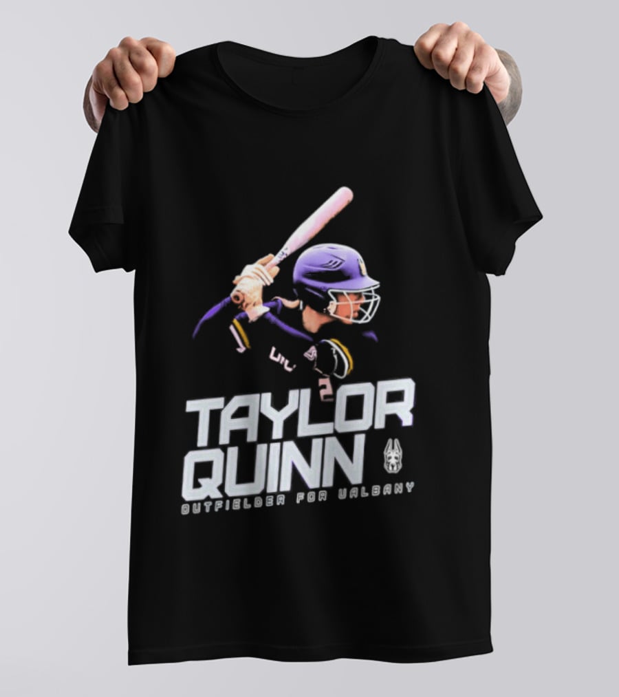 Taylor Quinn UAlbany Outfielder Baseball Sports T-Shirt