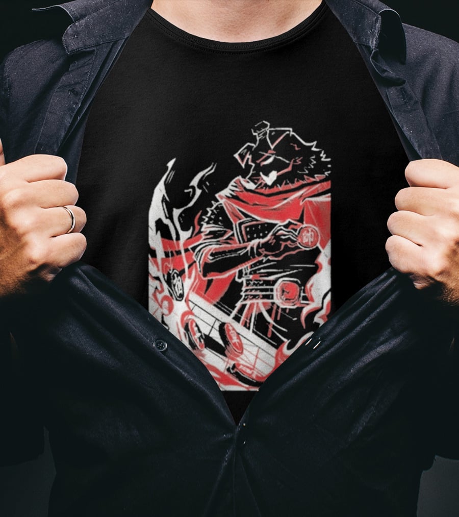 Technoblade Of War Gamer Tribute Epic Medieval Style Scarf And Flames T-Shirt