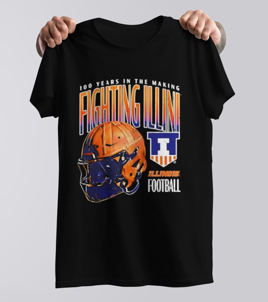 Fighting Illini 100 Years In The Making 2023 Illinois Football Helmet T-Shirt