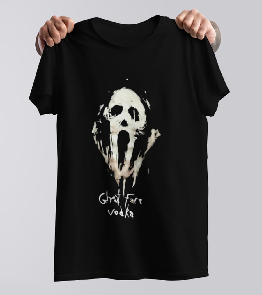 Ghost Face Vodka Skull Art Horror Aesthetic T-Shirt
