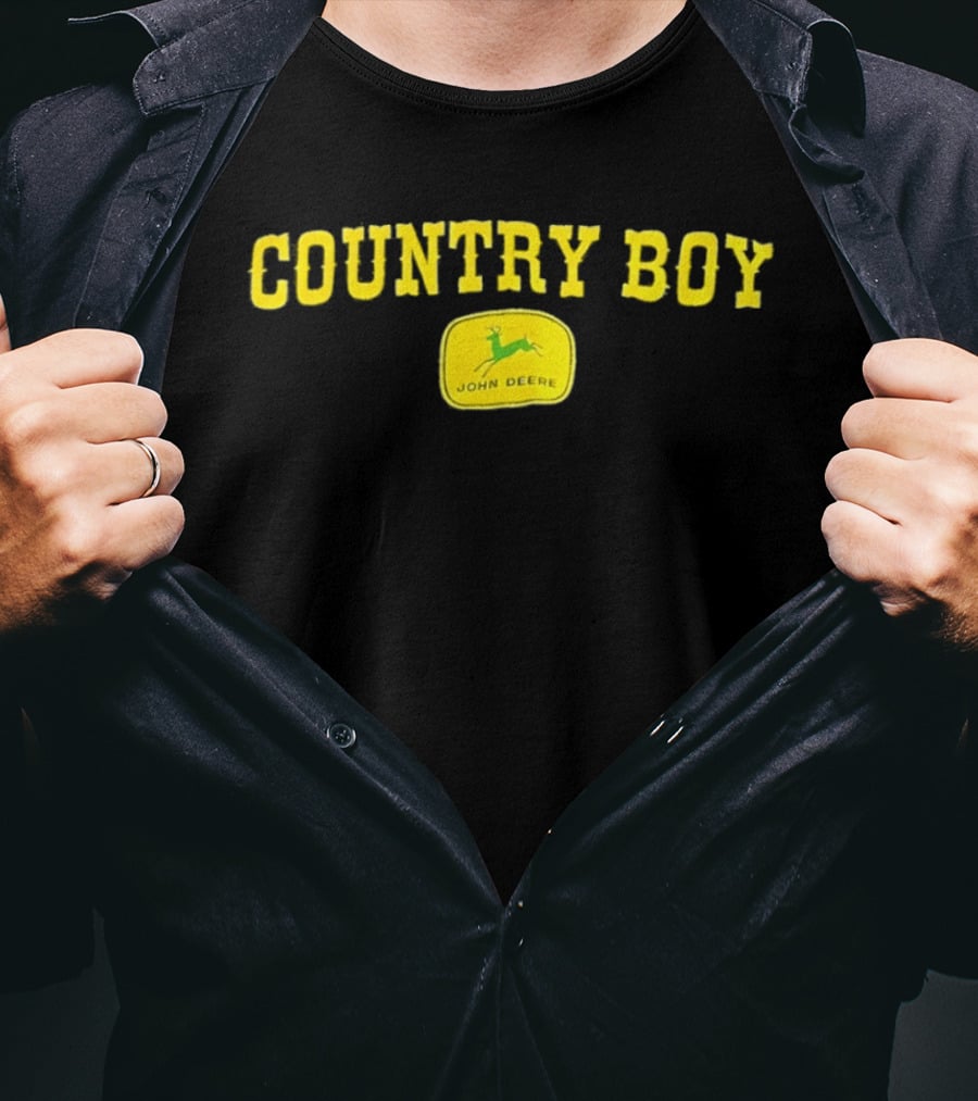 Country Boy John Deere Logo Farming Lifestyle T-Shirt