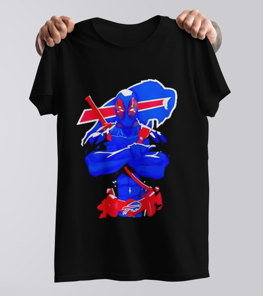 Deadpool Meditation Buffalo Bills Super Hero Football Fan T-Shirt