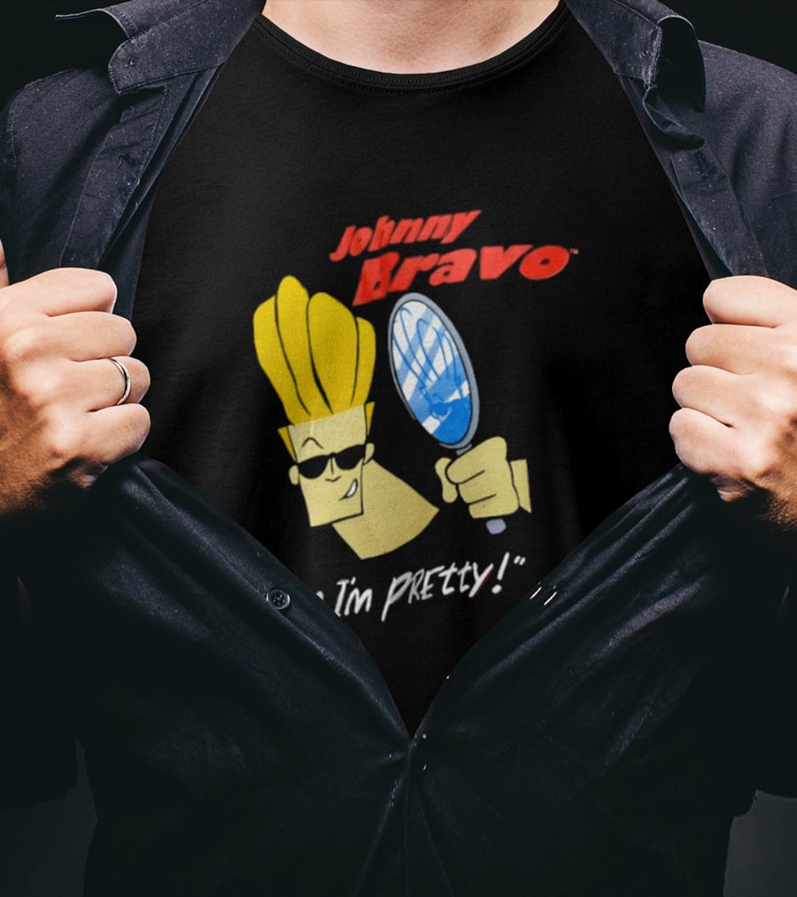 Johnny Bravo Man I'm Pretty Magnifying Mirror T-Shirt