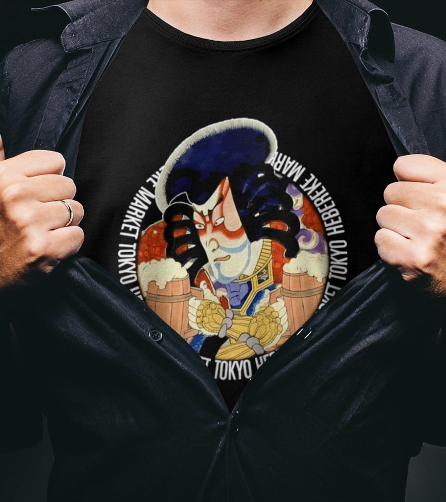 Kabuki Warrior Hebereke Market Tokyo Beer T-Shirt