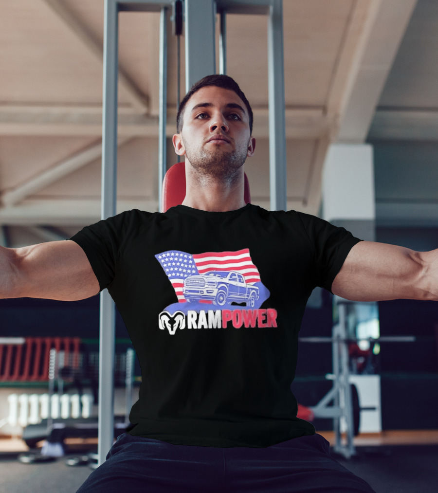 Ram Power American Flag Truck Patriot T-Shirt