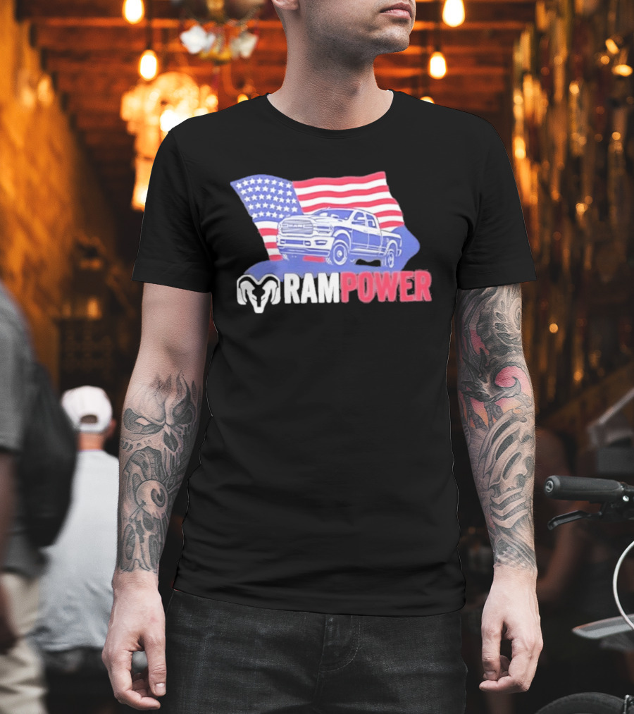Ram Power American Flag Truck Patriot T-Shirt