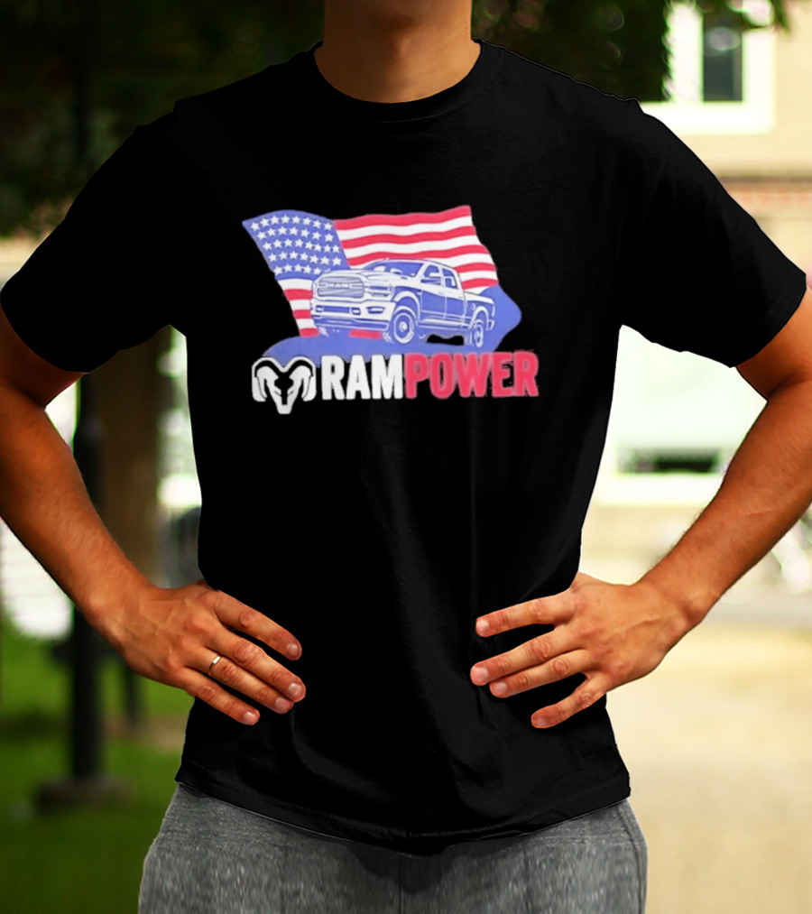 Ram Power American Flag Truck Patriot T-Shirt