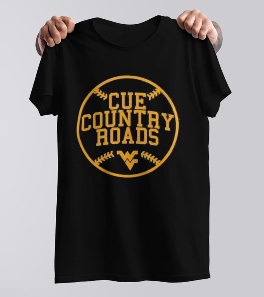 NCAA West Virginia Mountaineers Cue Country Roads Baseball T-Shirt