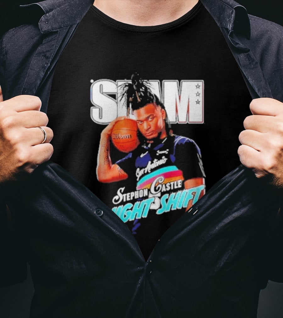 San Antonio Spurs Stephon Castle Slam Knight Shift T-Shirt