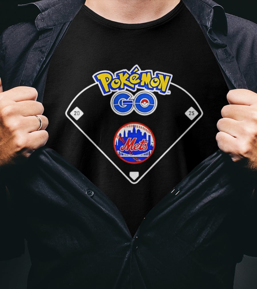New York Mets Pokémon GO Baseball Diamond T-Shirt