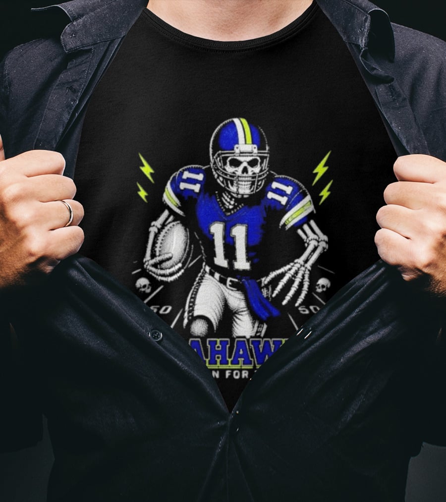 Seattle Seahawks Born For This Skeleton Football Player Team Spirit T-Shirt