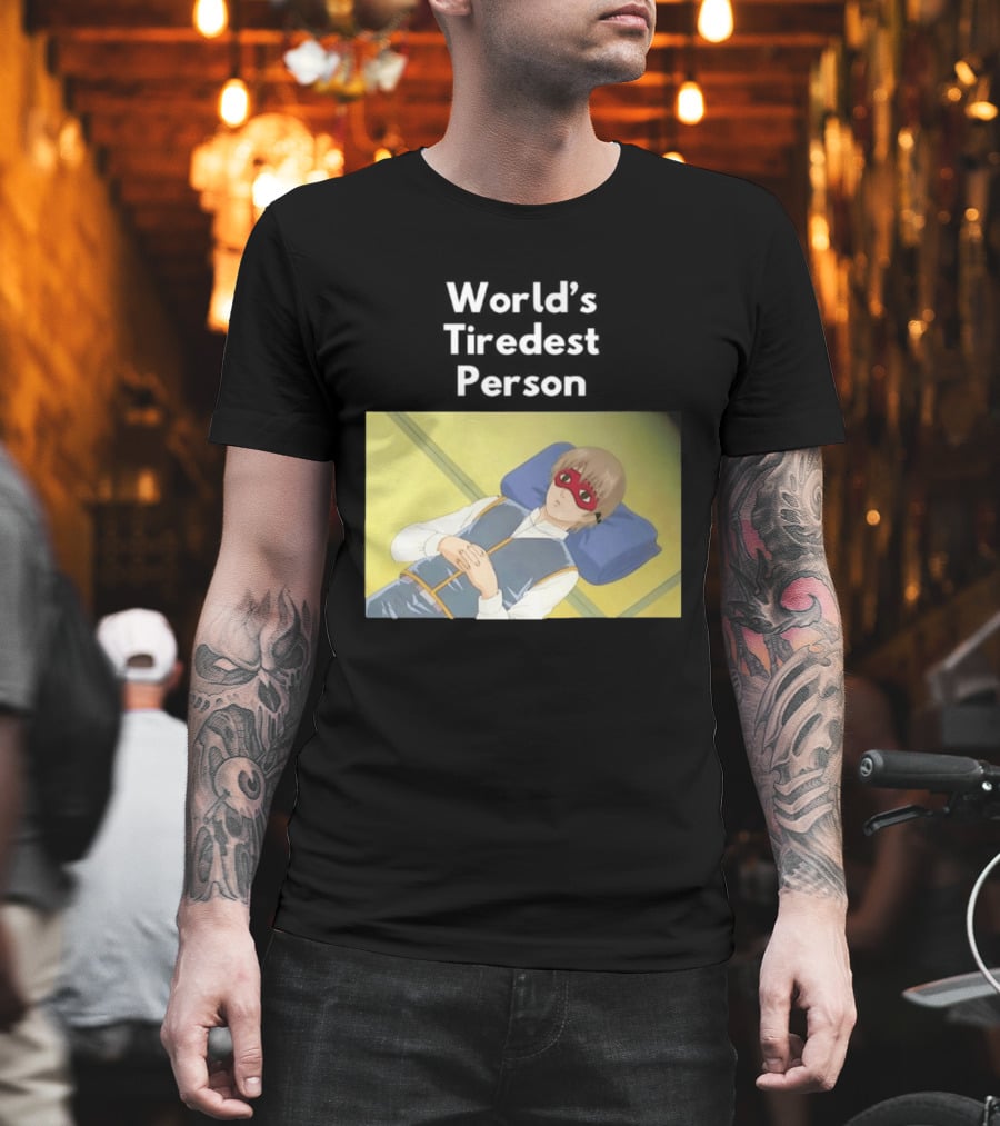Okita Sougo World's Tiredest Person Anime Character Relaxing T-Shirt