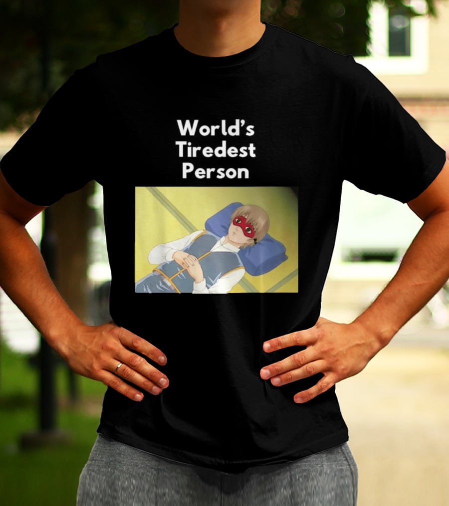 Okita Sougo World's Tiredest Person Anime Character Relaxing T-Shirt