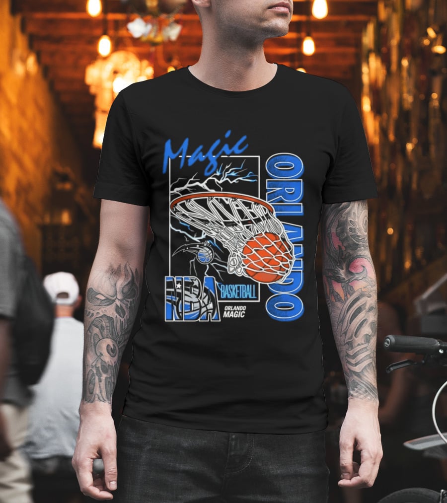 Magic Orlando Basketball NBA Lightning Swish T-Shirt