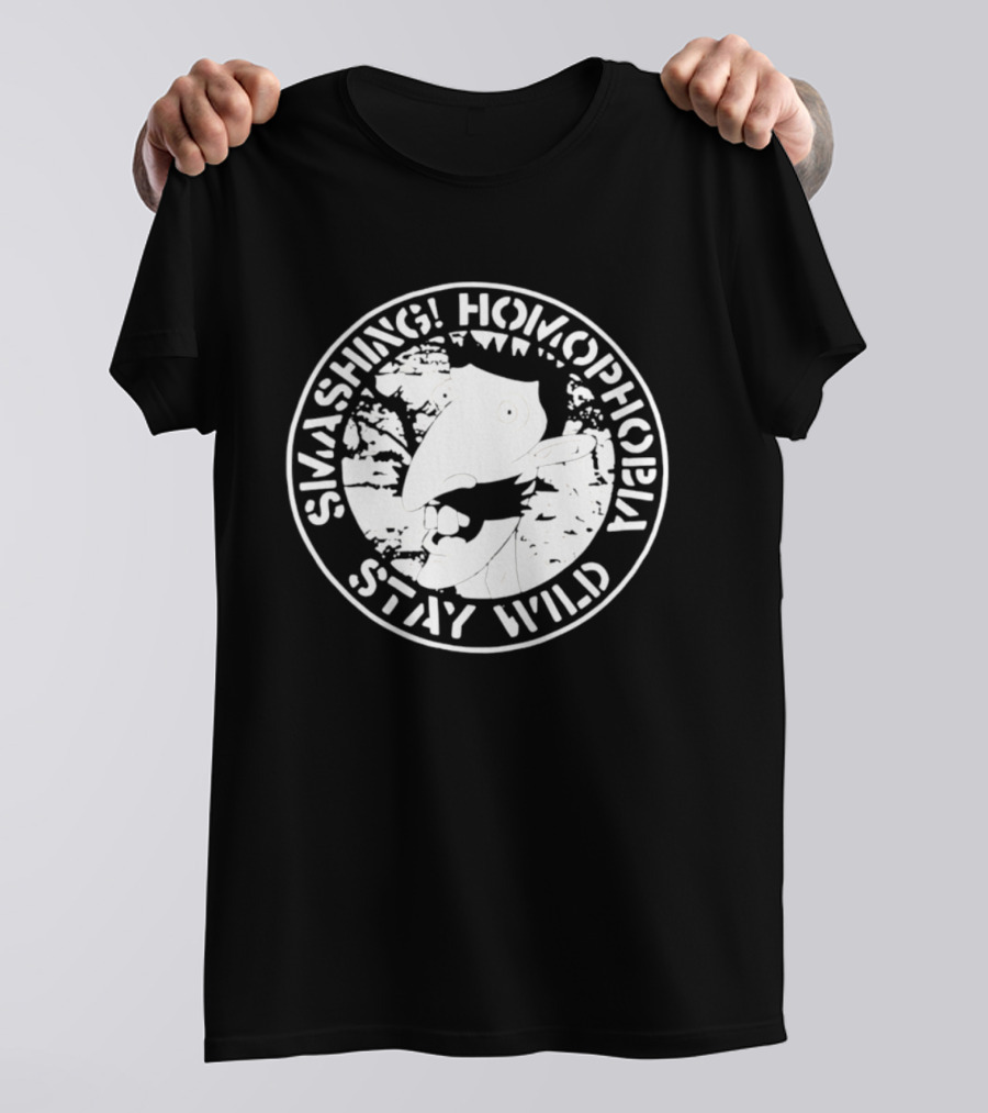 Smashing Homophobia Stay Wild Chameleon Pride Empowerment T-Shirt