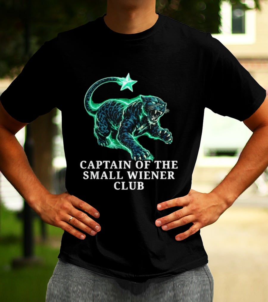 Panther With Star Graphic Captain Of The Small Wiener Club T-Shirt