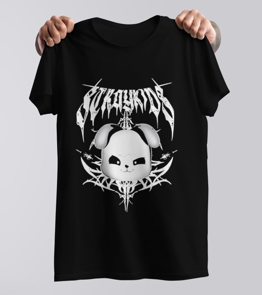 PuppyM Stray Kids Death Metal Style Band T-Shirt