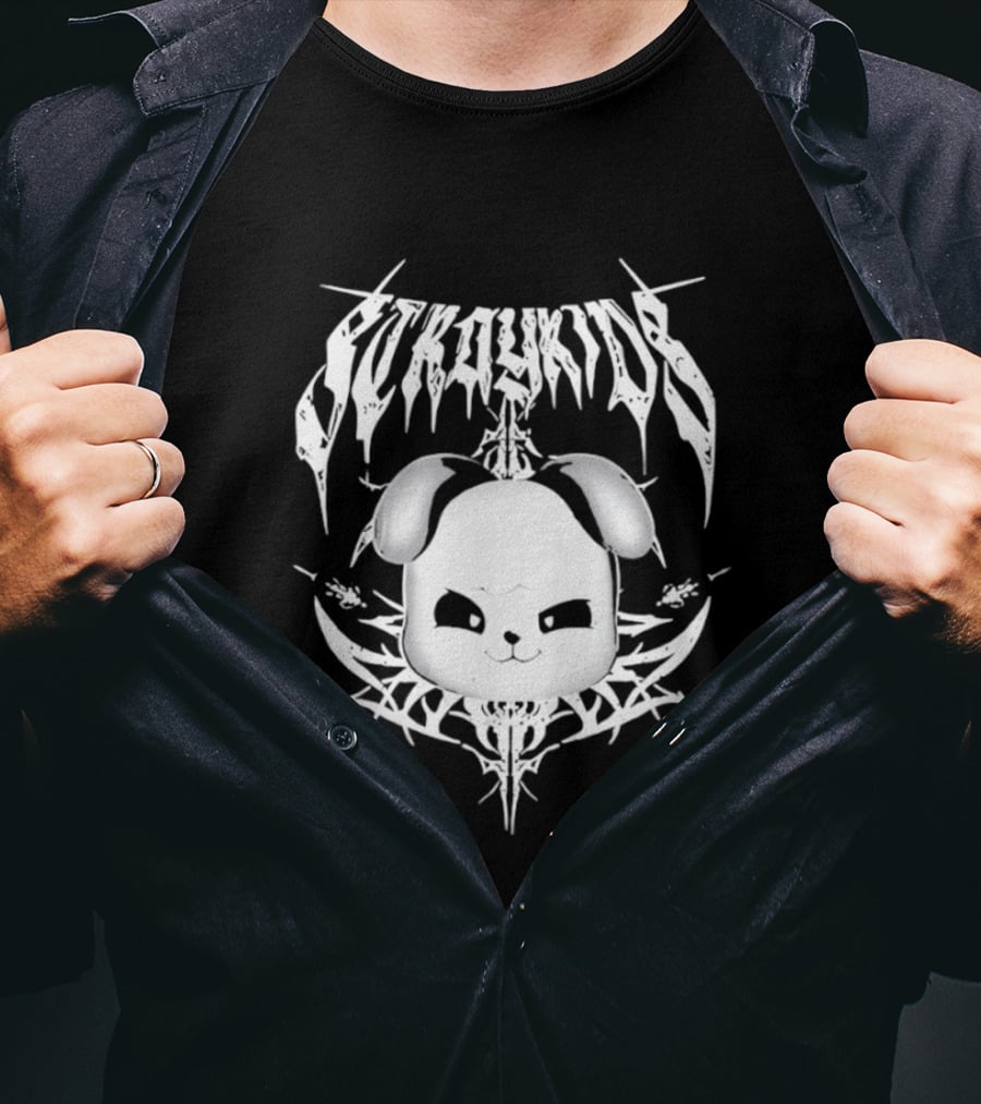 PuppyM Stray Kids Death Metal Style Band T-Shirt