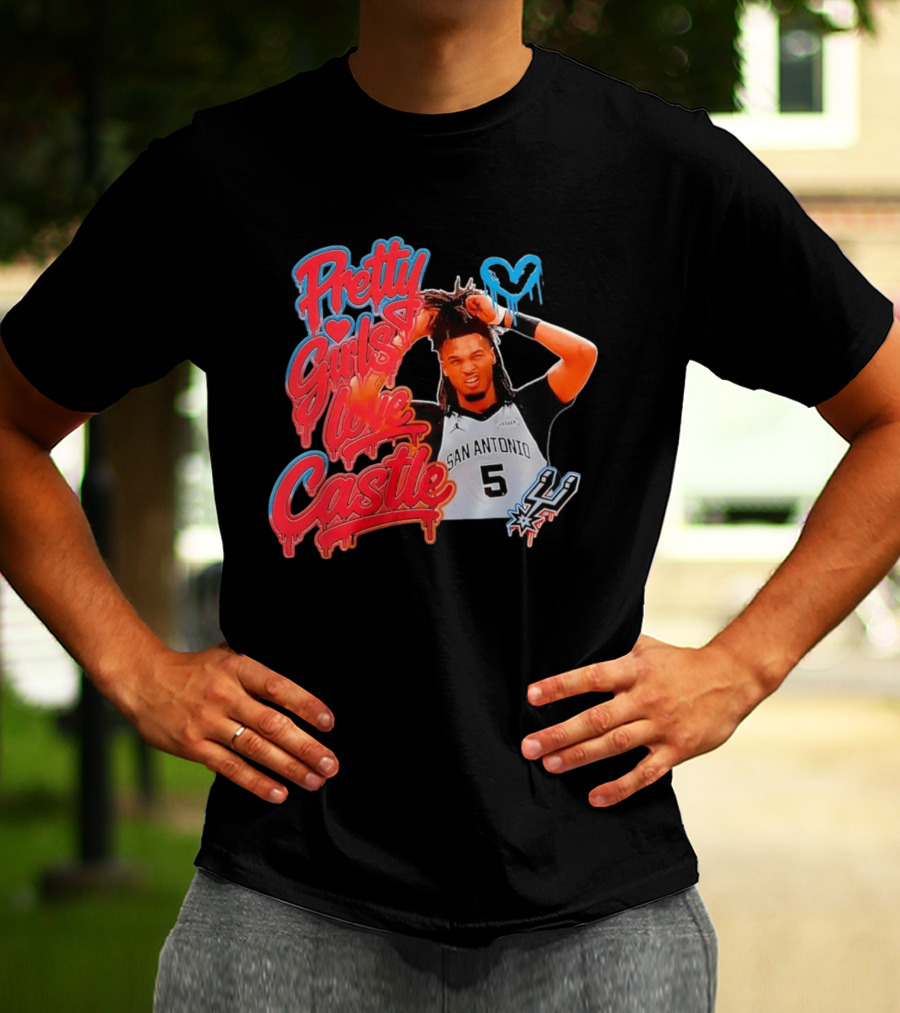 Pretty Girls Love Castle San Antonio Number 5 Spurs T-Shirt